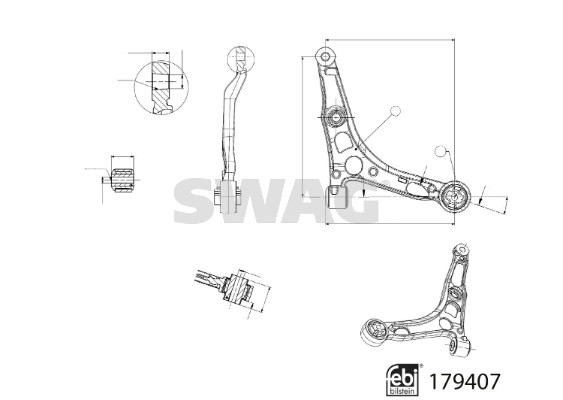 Brat suspensie roata SWAG 33104909